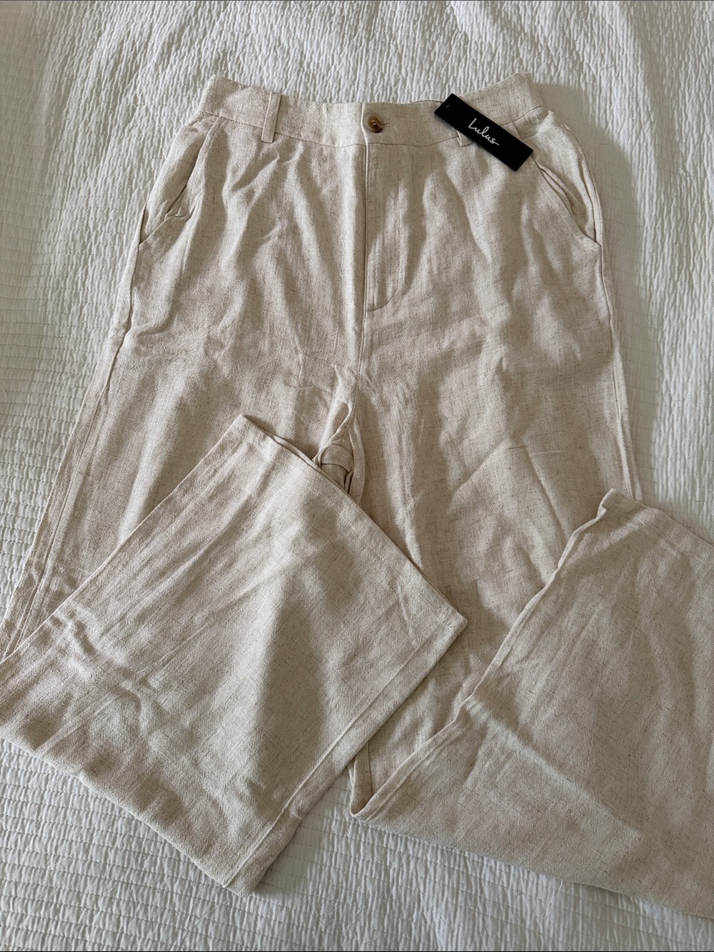 Lulu's Elastic-Waist Linen Pants